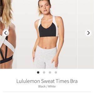 Lululemon Athletica Black and White Sports Bra